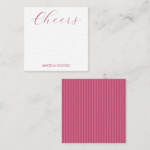 Tarjeta Pequeña Raya Rosa Personalizada
