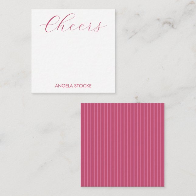 Tarjeta Pequeña Raya Rosa Personalizada (Anverso / Reverso)