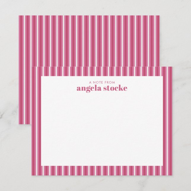 Tarjeta Pequeña Raya Rosa Personalizada (Anverso / Reverso)