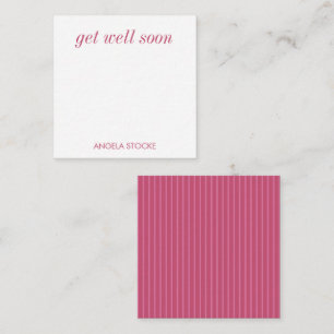 Tarjeta Pequeña Raya Rosa Personalizada
