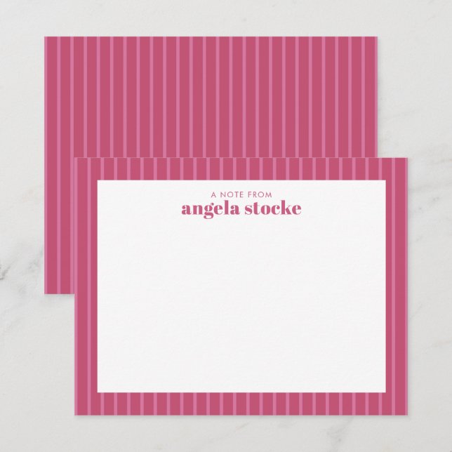 Tarjeta Pequeña Raya rosa personalizada (Anverso / Reverso)