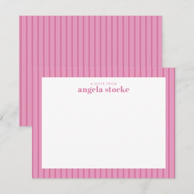 Tarjeta Pequeña  Raya Rosa Personalizada  (Anverso / Reverso)