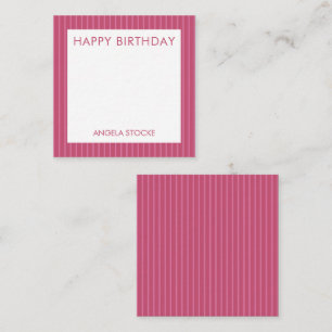 Tarjeta Pequeña Raya Rosa Personalizada