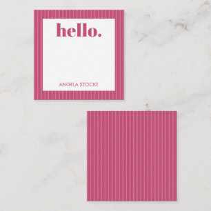 Tarjeta Pequeña Raya Rosa Personalizada