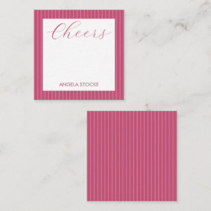 Tarjeta Pequeña Raya Rosa Personalizada