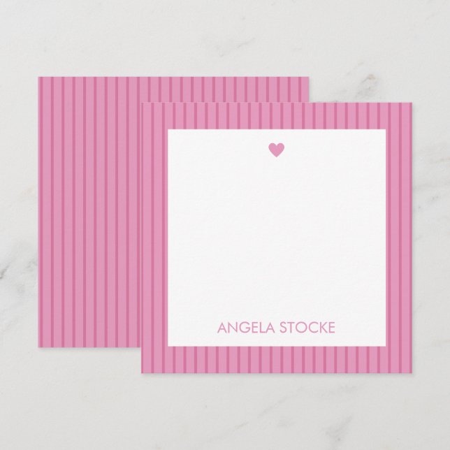 Tarjeta Pequeña Raya rosa personalizada (Anverso / Reverso)