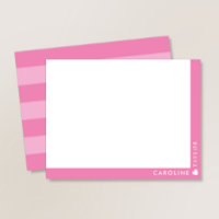 Rayas de 2 tonos rosa elegante lindo personalizado