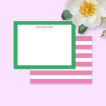 Rayas rosadas elegantes y verdes brillantes para c