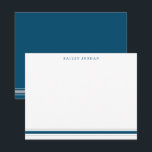 Tarjeta Pequeña Rayas Simples Tres Azul Oscuro y Gris Hombres<br><div class="desc">Este diseño presenta 3 franjas en la parte inferior de la tarjeta y espacio para un nombre. Haga clic en el botón personalizar si desea mover/escalar las imágenes y modificar aún más el texto. Variaciones de este diseño, colores adicionales, así como productos coordinados están disponibles en nuestra tienda, zazzle.com/store/doodlelulu. ¡Contáctenos...</div>