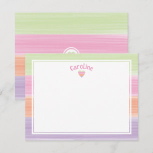 Tarjeta Pequeña Rayas y Corazón de Aquarela Lindos Pascua Primaver