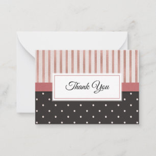 Tarjeta Pequeña Rayas Y Puntos De Polka Gracias Cartas