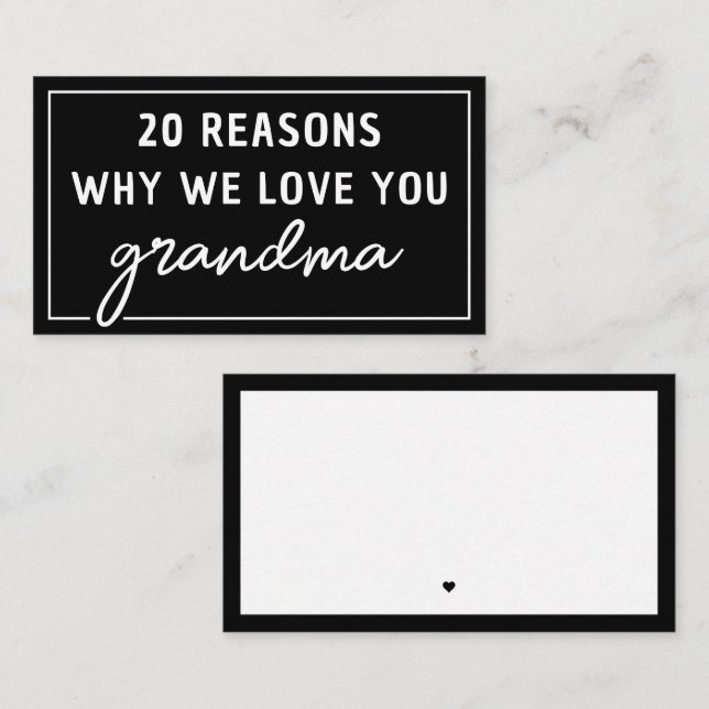 Tarjeta Pequeña Razones por las que te amamos a tu abuela (Anverso / Reverso)