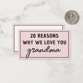 Tarjeta Pequeña Razones por las que te amamos abuela Bonito