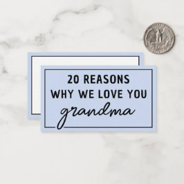 Tarjeta Pequeña Razones por las que te amamos abuela Bonito
