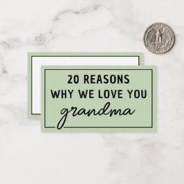 Tarjeta Pequeña Razones por las que te amamos abuela Bonito