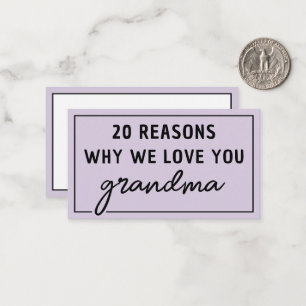 Tarjeta Pequeña Razones por las que te amamos abuela linda