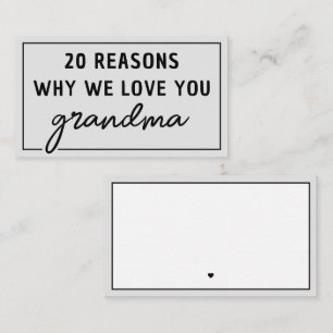 Tarjeta Pequeña Razones por las que te amamos abuela linda