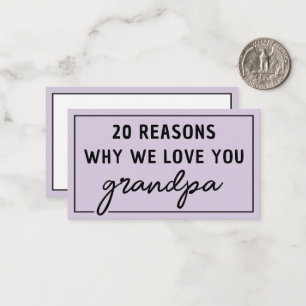 Tarjeta Pequeña Razones por las que te amamos abuelo lindo