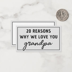 Tarjeta Pequeña Razones por las que te amamos abuelo lindo