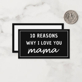 Tarjeta Pequeña Razones por las que te amo mamá Día de la Madre Bo