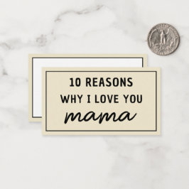 Tarjeta Pequeña Razones por las que te amo mamá Día de la Madre Bo