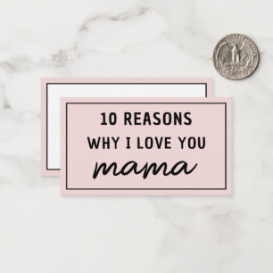 Tarjeta Pequeña Razones por las que te amo mamá Día de la Madre Li