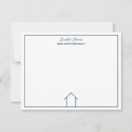 Tarjeta Pequeña Real Estate Company Blue Monogram Home Realtor