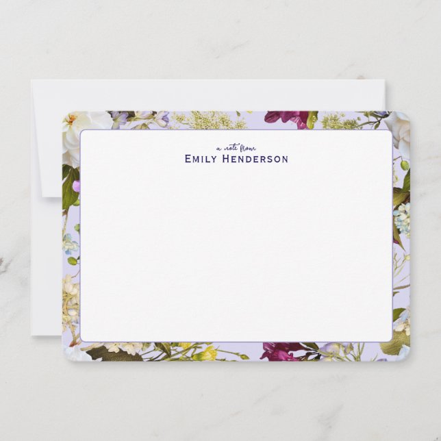 Tarjeta Pequeña Realistic Wildflower Floral Print Frame  (Anverso)