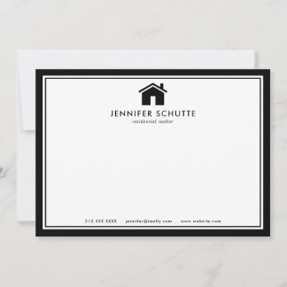 Tarjeta Pequeña Realtor personalizado moderno de color blanco y ne