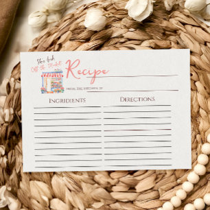 Tarjeta Pequeña Receta de Desayuno de Boda con Acuarela Fresh Off