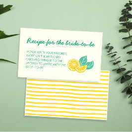 Tarjeta Pequeña Receta de recién comprometidos para novia limón cí