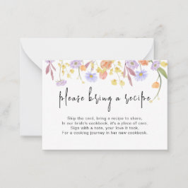 Tarjeta Pequeña Receta de solicitud de receta de ducha de flores s