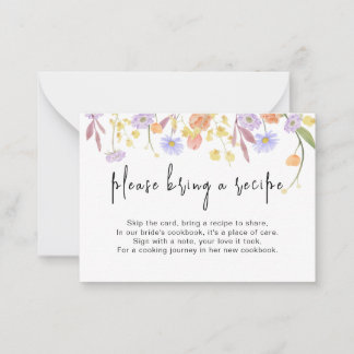 Tarjeta Pequeña Receta de solicitud de receta de ducha de flores s