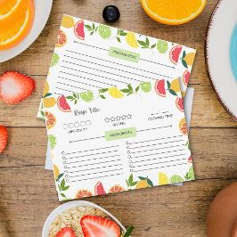 Tarjeta Pequeña Recetas de la familia de patrones de Naranja de li
