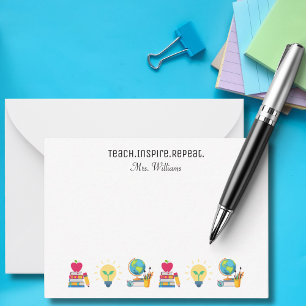 Tarjeta Pequeña Reconocimiento personalizado para maestros - Enseñ