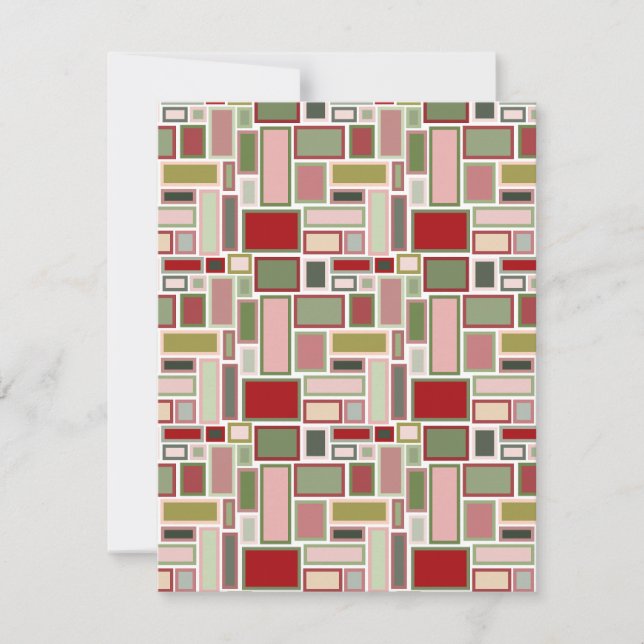 Tarjeta Pequeña Rectángulos de Navidad Boho (Anverso)