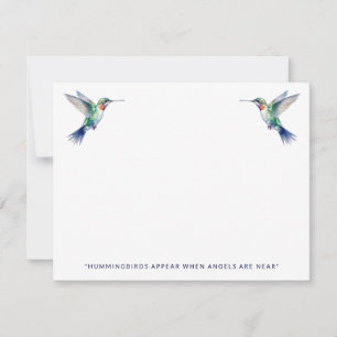 Tarjeta Pequeña Recuento conmemorativo de la cita de Hummingbird