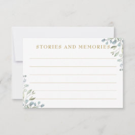 Tarjeta Pequeña Recuerdos Laurel Greenery Floral Garland