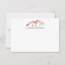 Red Fox Personalized Stationery Small