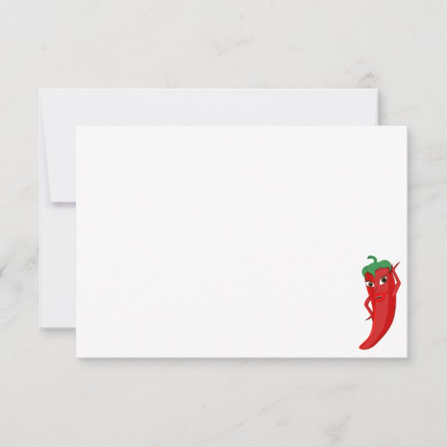 Tarjeta Pequeña Red Hot Pepper Diva Cute Custom Blank (Anverso)