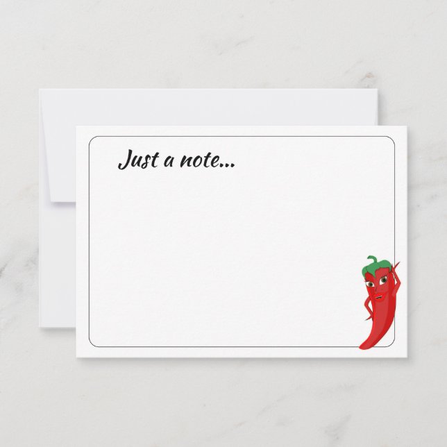 Tarjeta Pequeña Red Hot Pepper Diva Cute Custom Just a Note (Anverso)