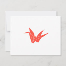 Tarjeta Pequeña Red Origami Crane Flat Notecard