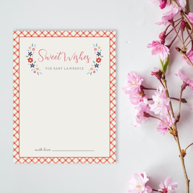 Tarjeta Pequeña Red Sweet Floral Wishes For Baby Shower Card  (Subido por el creador)