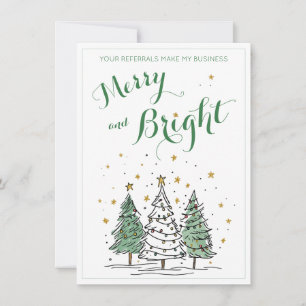 Tarjeta Pequeña Referencia Comercial de Navidad Alegre y Brillante