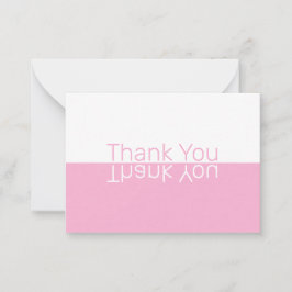 Tarjeta Pequeña Reflexión blanca y rosa Personalizado moderno Grac