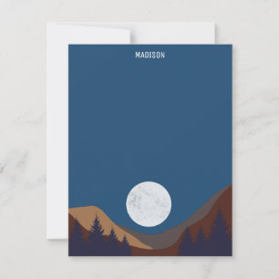 Tarjeta Pequeña Reflexión de la luna del bosque del paisaje del ab