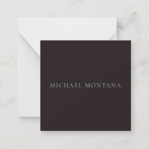 Tarjeta Pequeña Regaliz Negro Minimalista Plano Moderno Nombre Pro