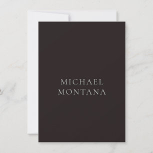 Tarjeta Pequeña Regaliz Negro Minimalista Plano Moderno Propio Nom