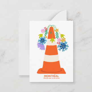 Tarjeta Pequeña Regalo de ciudad humorística conos naranjas Montré