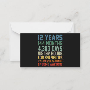 Tarjeta Pequeña Regalo de cumpleaños 12 años de antigüedad